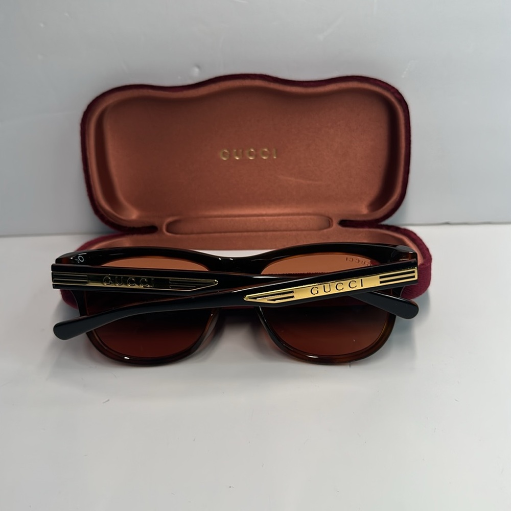 Gucci Sunglasses Men's GG0980S 002 Black/Orange Lenses - Picture 9 of 13